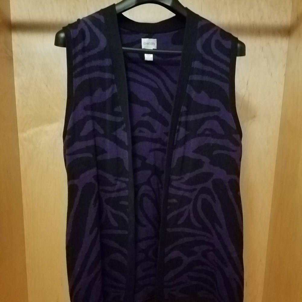 Chico's Silk/Cotton Long Sweater Vest